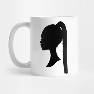 Black barbie with braids style silhouette Mug